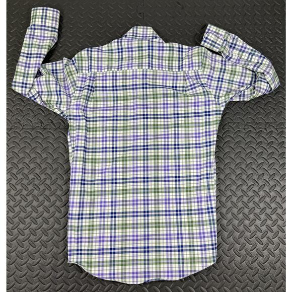 SERO by Forsyth Non-Iron Tailored Fit Long Sleeve Purple Plaid Shirt Men's Small - Picture 2 of 6
